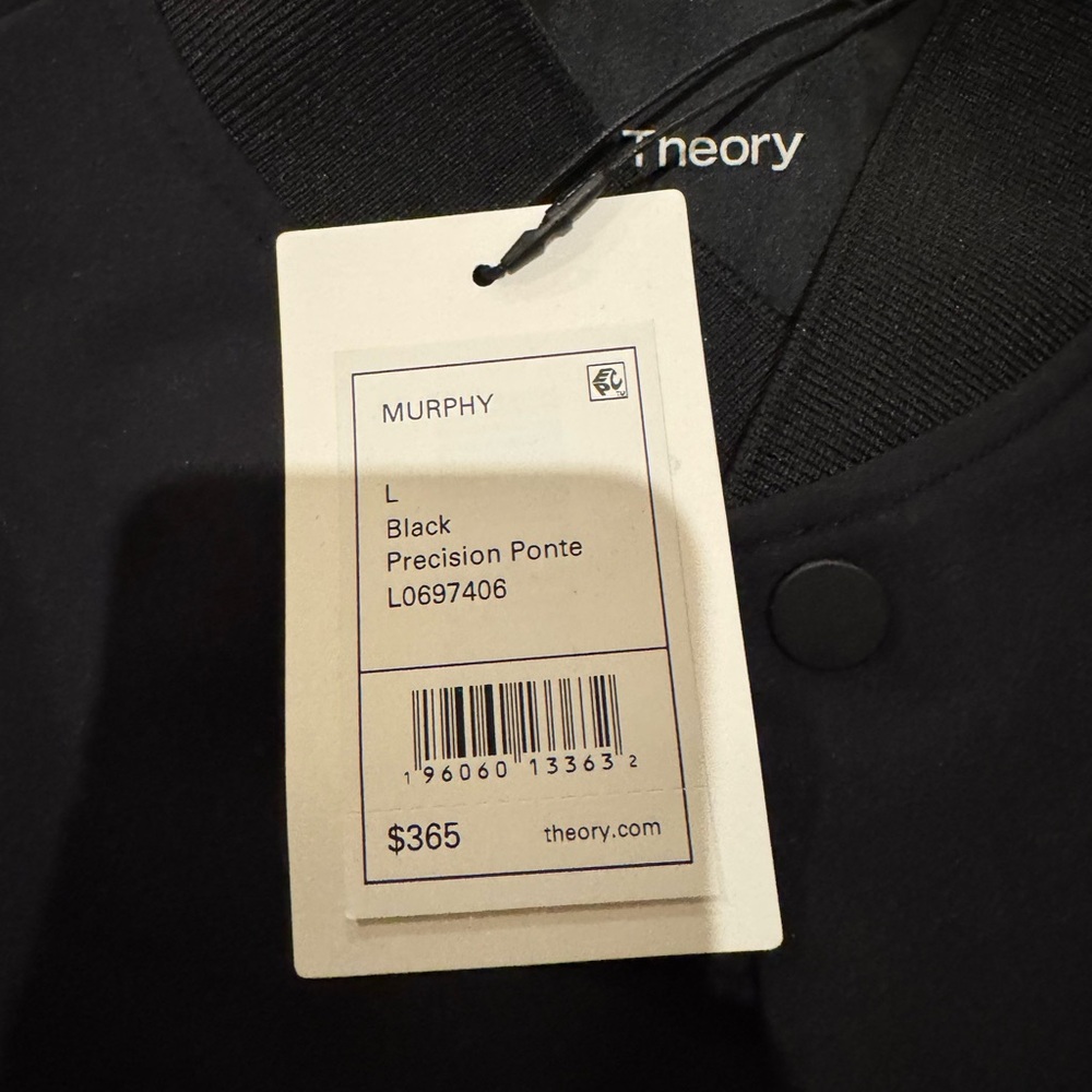 Theory Dark Jacket with Ribbed Collar - Picture 3 of 3